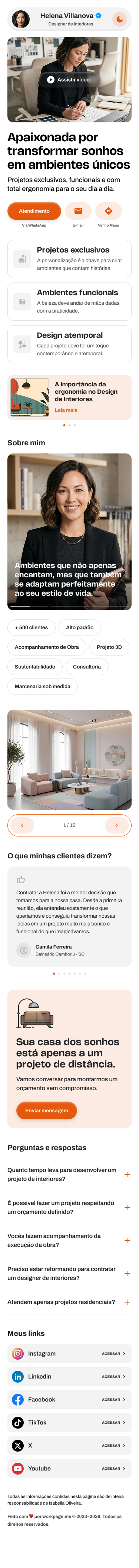 screenshot da workpage